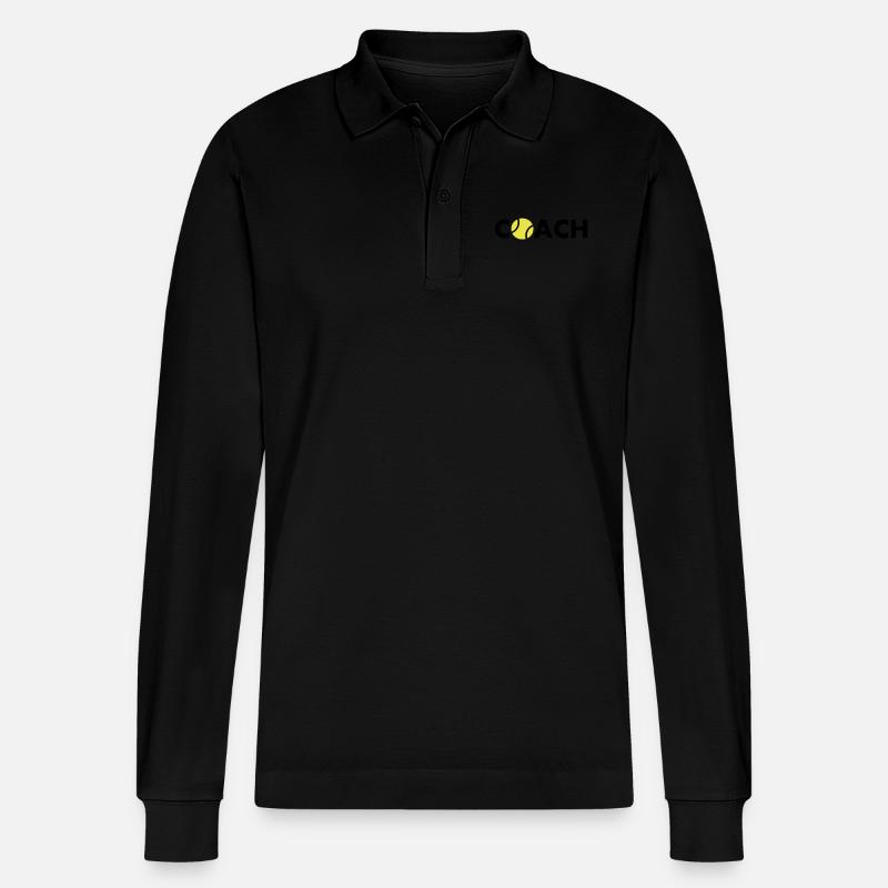 tennis coach - Stanley/Stella Unisex Bio-Langarm-Poloshirt Prepster - Schwarz