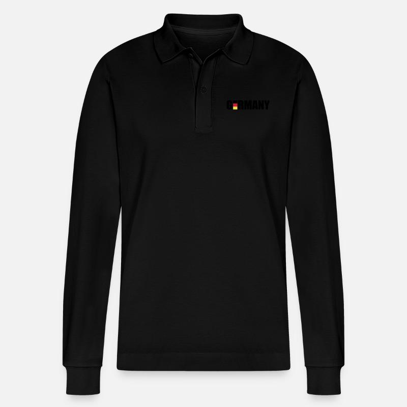 germany_f3 - Stanley/Stella Unisex Bio-Langarm-Poloshirt Prepster - Schwarz