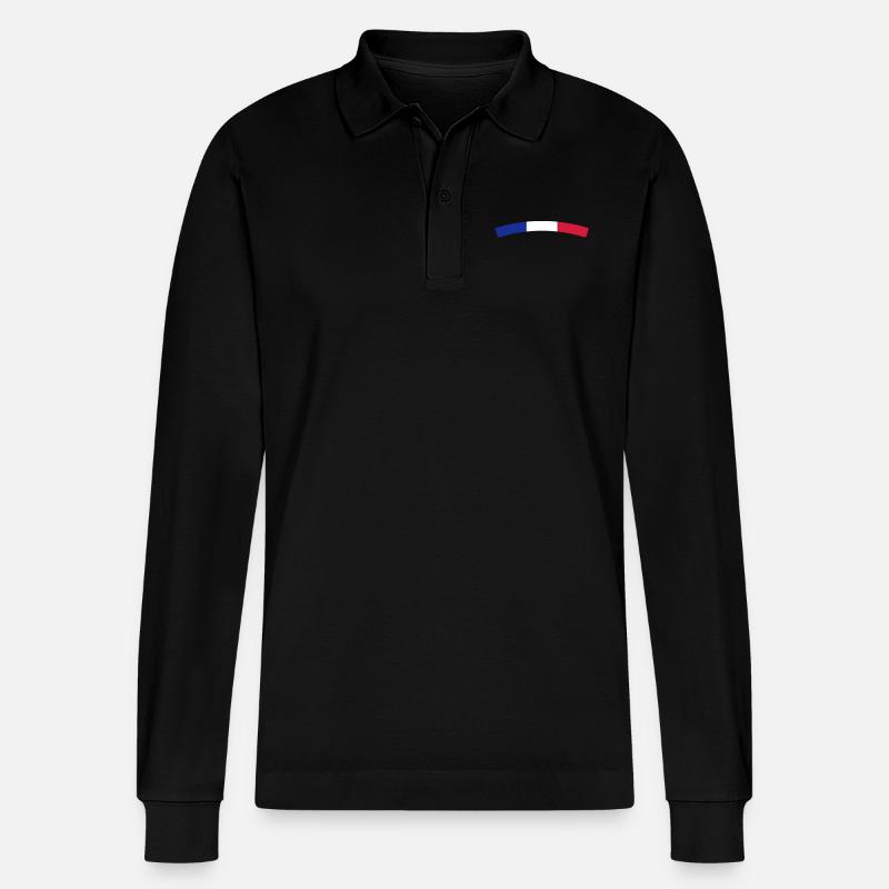 France - Stanley/Stella Unisex Bio-Langarm-Poloshirt Prepster - Schwarz