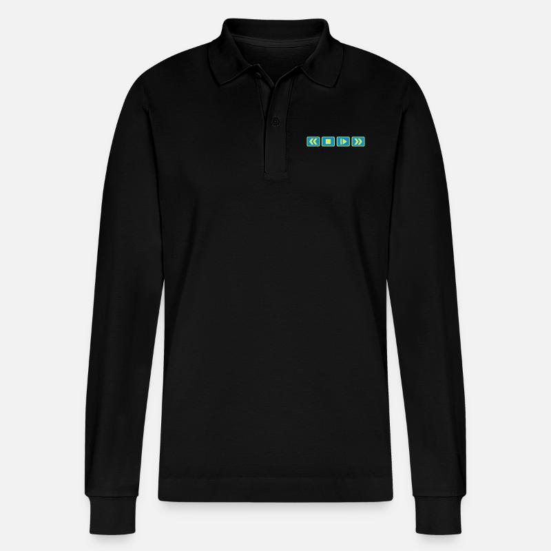 play_button_2_f2 - Stanley/Stella Unisex Bio-Langarm-Poloshirt Prepster - Schwarz