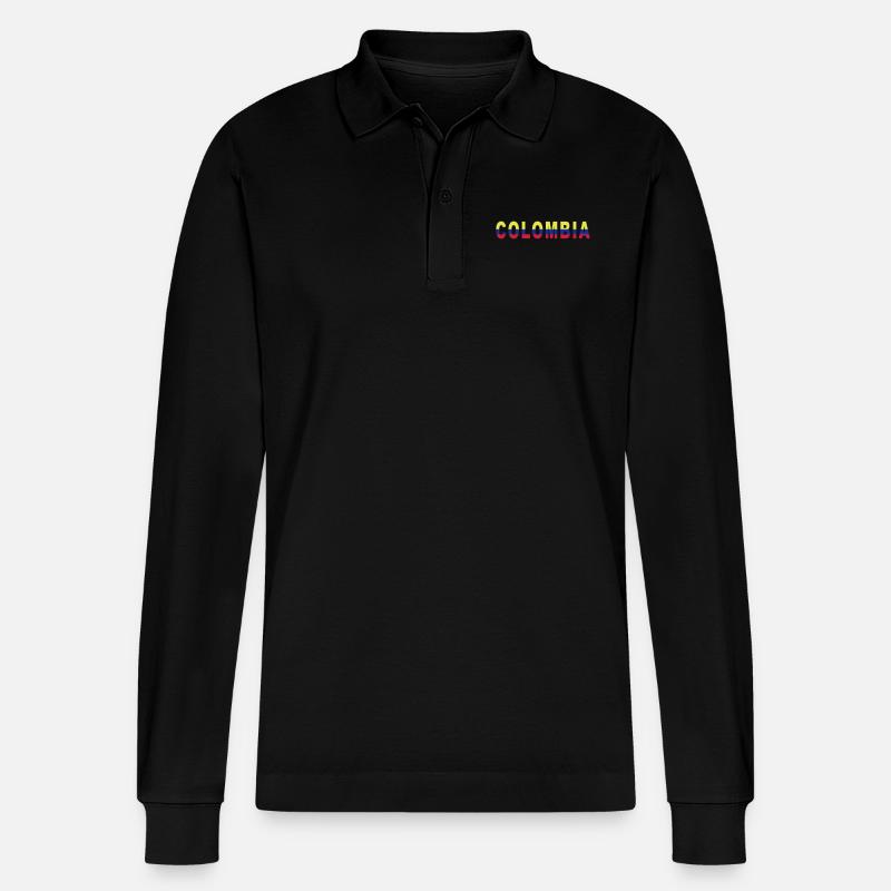 Colombia Design - Stanley/Stella Unisex Bio-Langarm-Poloshirt Prepster - Schwarz