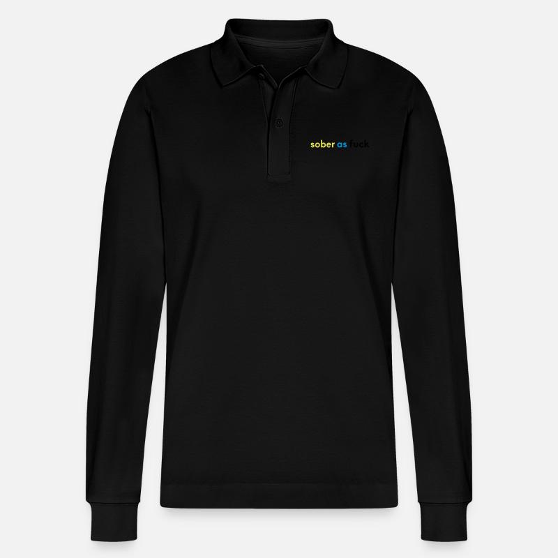 sober 2 - Stanley/Stella Unisex Bio-Langarm-Poloshirt Prepster - Schwarz