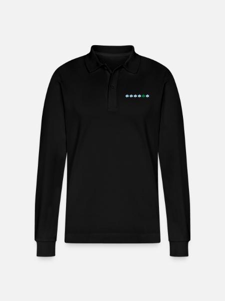 be different fishes - Stanley/Stella Organic Unisex Long-Sleeved Polo Shirt Prepster - black