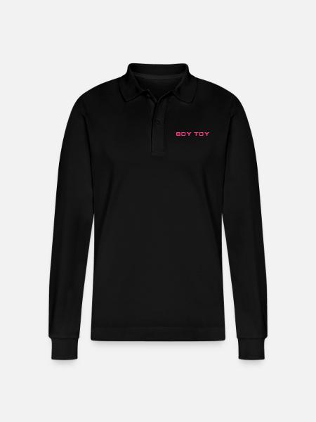 Boy Toy - Stanley/Stella Organic Unisex Long-Sleeved Polo Shirt Prepster - black