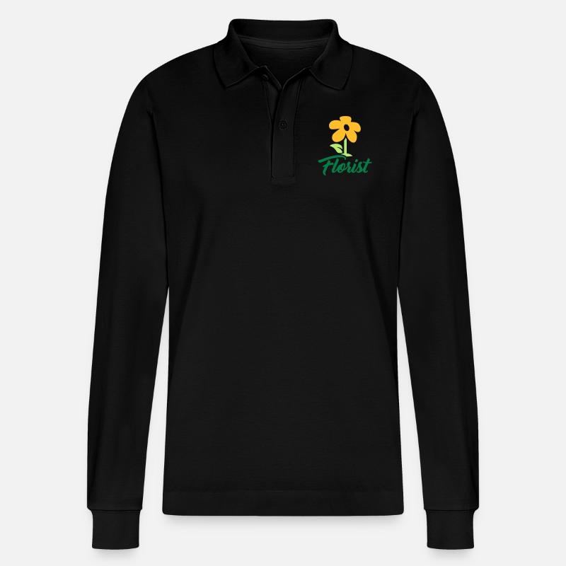 Fleuriste - Polo à manches longues bio PREPSTER Stanley/Stella Unisexe - noir