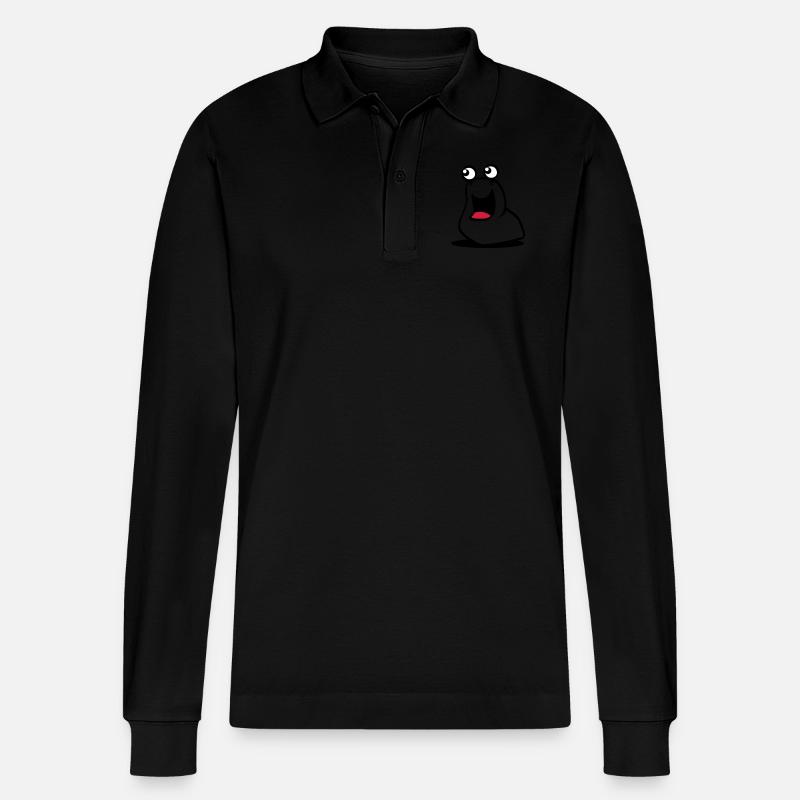 schnecki snail - Stanley/Stella Unisex Bio-Langarm-Poloshirt Prepster - Schwarz