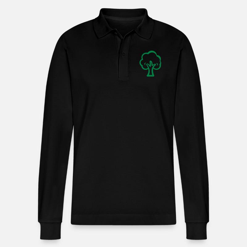 baum - Stanley/Stella Unisex Bio-Langarm-Poloshirt Prepster - Schwarz