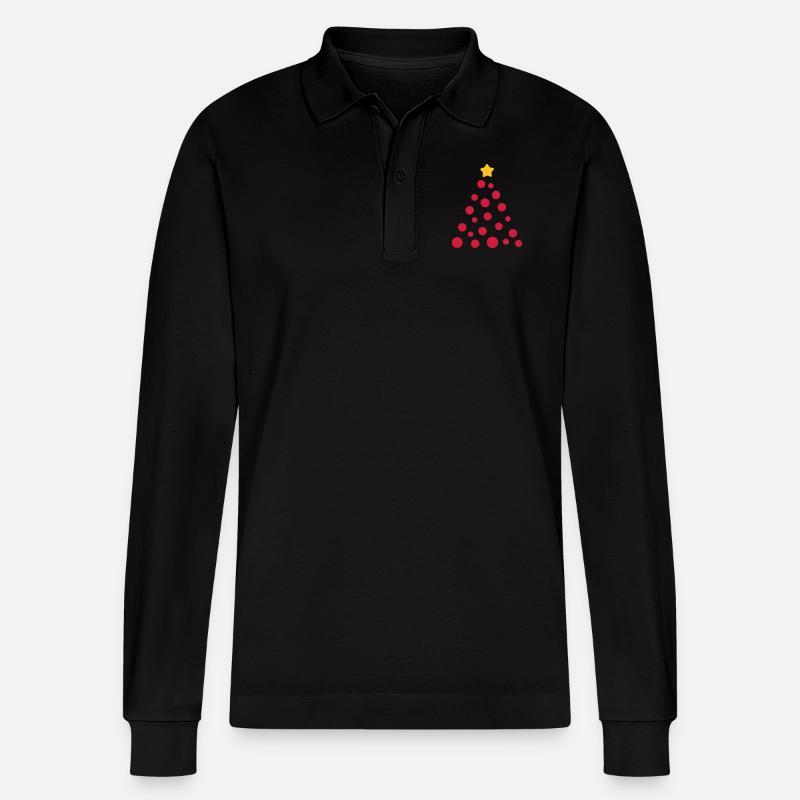 Weihnachtsbaum - Stanley/Stella Unisex Bio-Langarm-Poloshirt Prepster - Schwarz