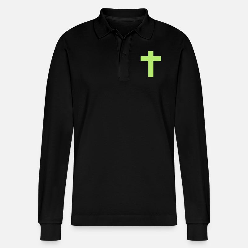 cross - Stanley/Stella Unisex Bio-Langarm-Poloshirt Prepster - Schwarz
