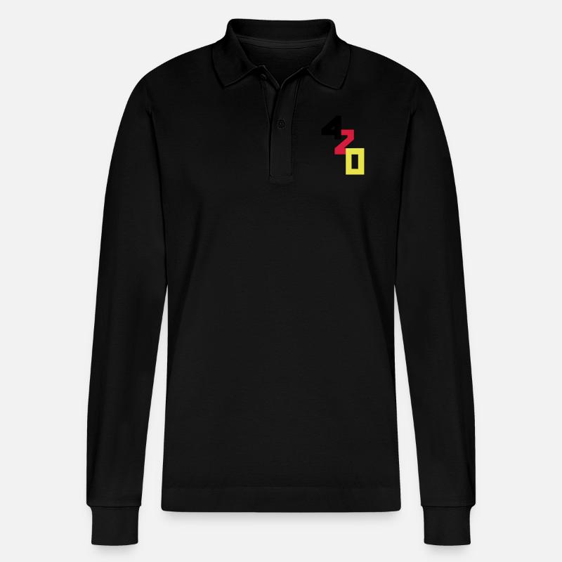 420er - Stanley/Stella Unisex Bio-Langarm-Poloshirt Prepster - Schwarz