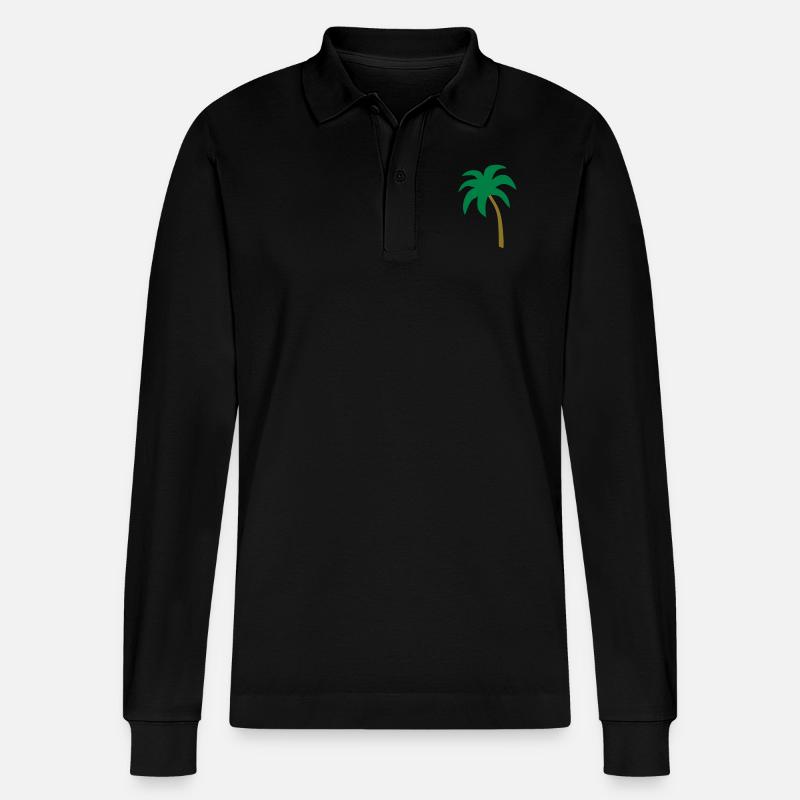 palme - Stanley/Stella Unisex Bio-Langarm-Poloshirt Prepster - Schwarz