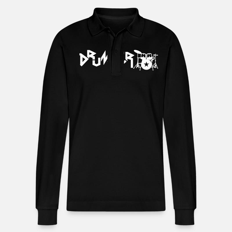 drummer - Stanley/Stella Unisex Bio-Langarm-Poloshirt Prepster - Schwarz