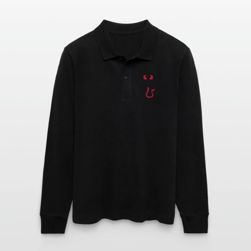 Devil Satan horns evil Dick Stanley/Stella Organic Unisex Long-Sleeved Polo Shirt Prepster