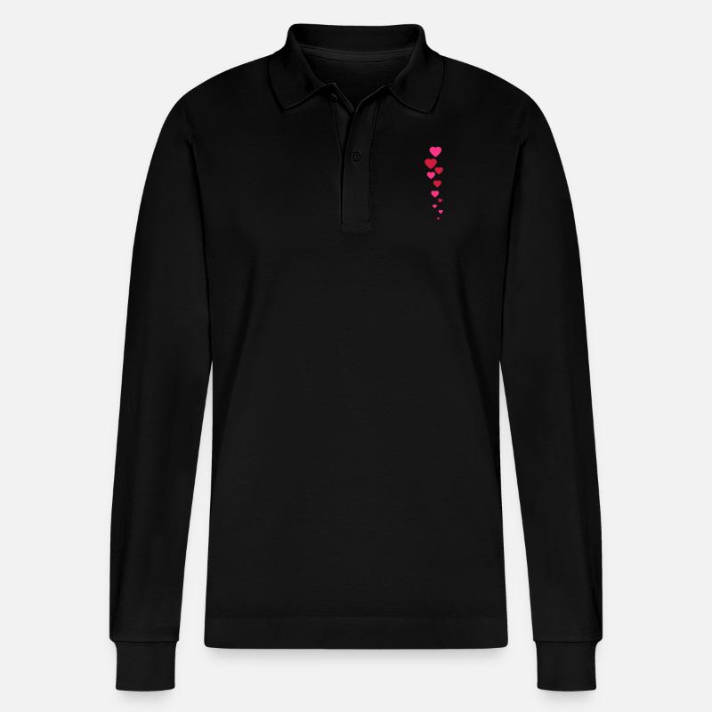 herzen - Stanley/Stella Unisex Bio-Langarm-Poloshirt Prepster - Schwarz