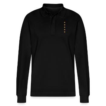 Cinq étoiles, gagnant, héro, meilleur, 5 star, or - Polo à manches longues bio PREPSTER Stanley/Stella Unisexe - noir - Devant - Anna (173cm) & Nico (186cm)