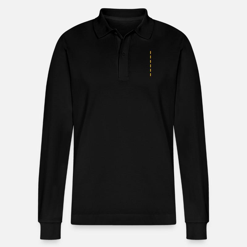 Strichellinie / dashed (1c) - Stanley/Stella Organic Unisex Long-Sleeved Polo Shirt Prepster - black
