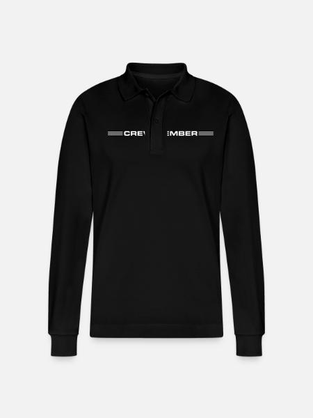 Crew Member - Stanley/Stella Organic Unisex Long-Sleeved Polo Shirt Prepster - black