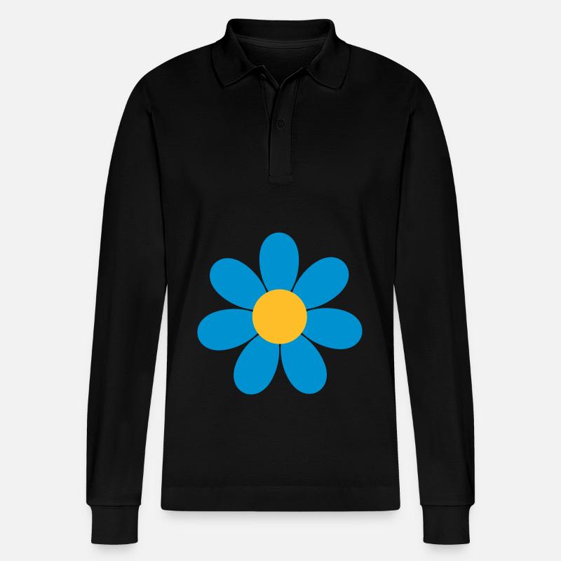 Gänseblümchen Blume - Stanley/Stella Unisex Bio-Langarm-Poloshirt Prepster - Schwarz