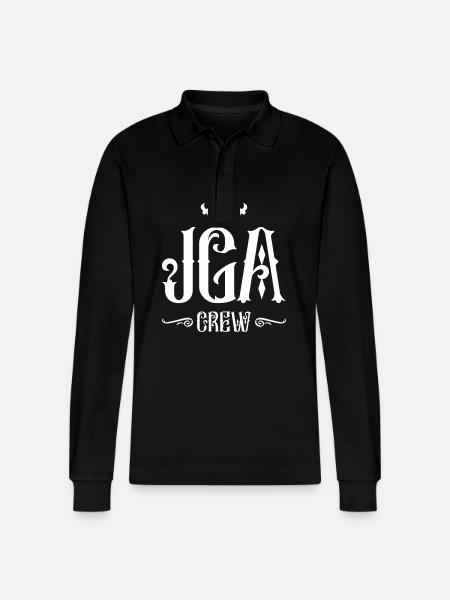 Jga Crew Junggesellenabschied - Stanley/Stella Unisex Bio-Langarm-Poloshirt Prepster - Schwarz
