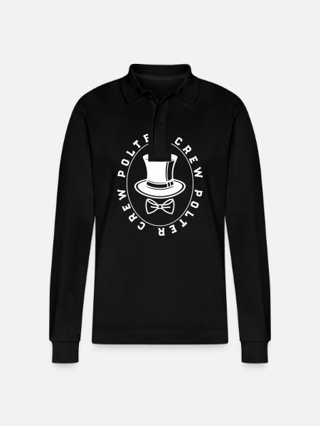 Polter Crew Engagement Wedding - Stanley/Stella Organic Unisex Long-Sleeved Polo Shirt Prepster - black