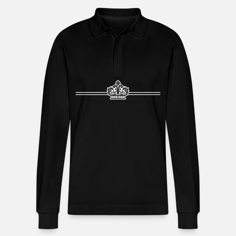 Couronne royale - Polo à manches longues bio PREPSTER Stanley/Stella Unisexe - noir