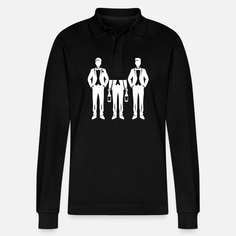 Bräutigam Team Junggesellenabschied - Stanley/Stella Unisex Bio-Langarm-Poloshirt Prepster - Schwarz