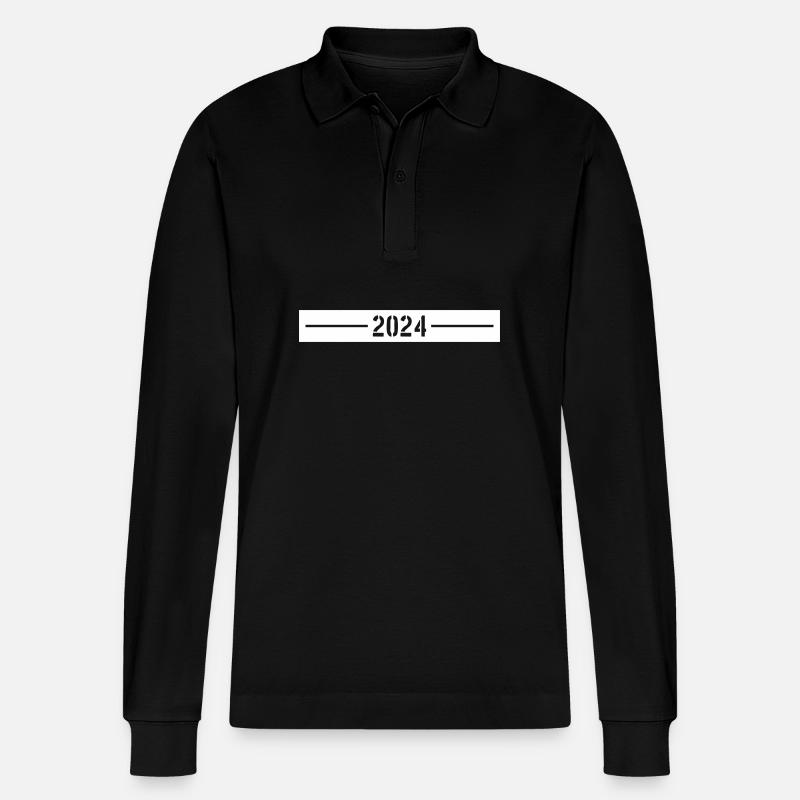 Année 2024 - Polo à manches longues bio PREPSTER Stanley/Stella Unisexe - noir