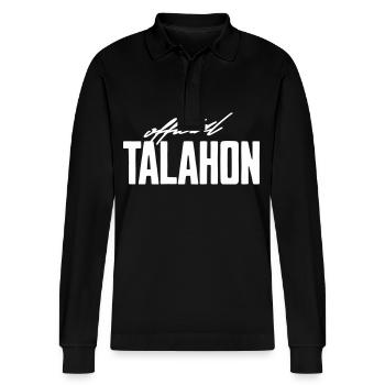 Official Talahon - Stanley/Stella Organic Unisex Long-Sleeved Polo Shirt Prepster - black - Front - Anna (173cm) & Nico (186cm)