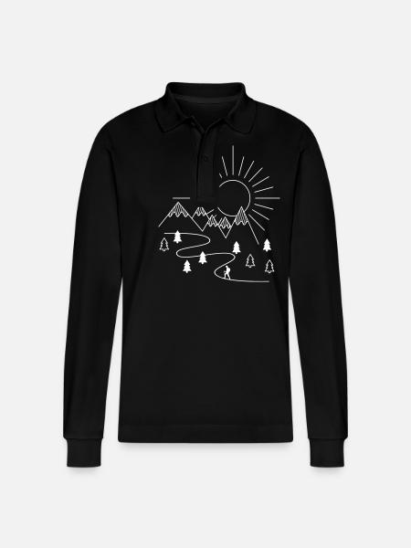 Wander - Stanley/Stella Organic Unisex Long-Sleeved Polo Shirt Prepster - black