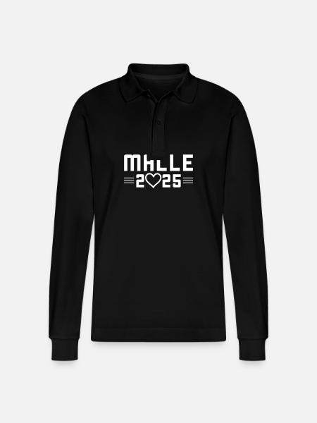 Malle 2025 Love Mallorca - Stanley/Stella Organic Unisex Long-Sleeved Polo Shirt Prepster - black