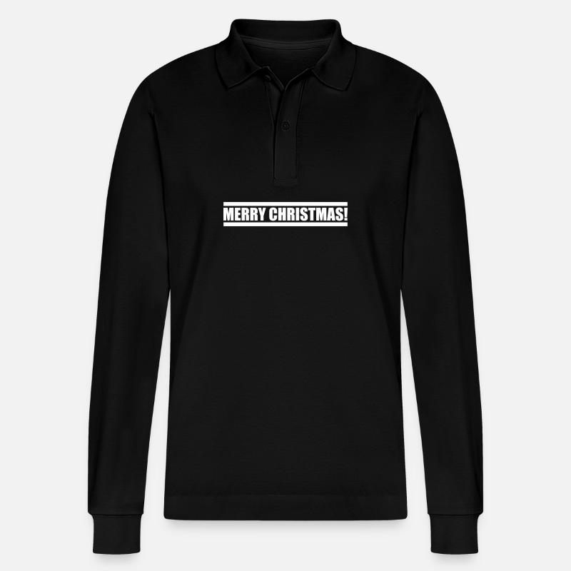 Merry Christmas - Stanley/Stella Unisex Bio-Langarm-Poloshirt Prepster - Schwarz