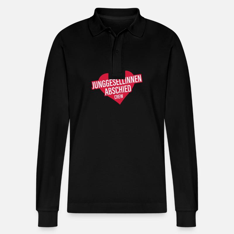Junggesellinnenabschied Crew - Stanley/Stella Unisex Bio-Langarm-Poloshirt Prepster - Schwarz