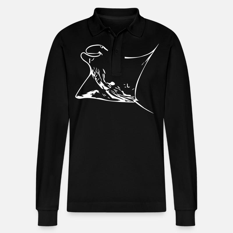 Manta Ray - Stanley/Stella Unisex Bio-Langarm-Poloshirt Prepster - Schwarz