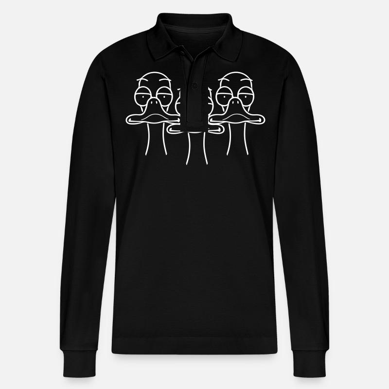 Drei Lustige Enten - Stanley/Stella Unisex Bio-Langarm-Poloshirt Prepster - Schwarz