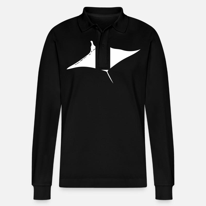Manta Rochen Vector Style - Stanley/Stella Unisex Bio-Langarm-Poloshirt Prepster - Schwarz