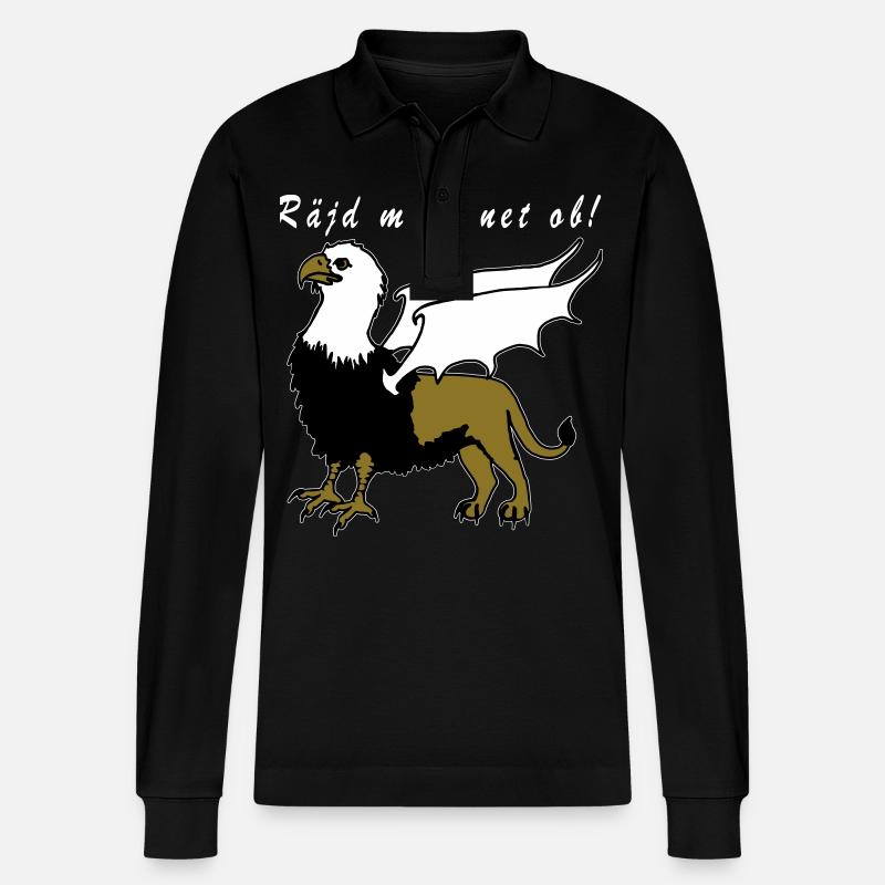 Greif Vogel Löwe Siegerländer Platt - Stanley/Stella Unisex Bio-Langarm-Poloshirt Prepster - Schwarz