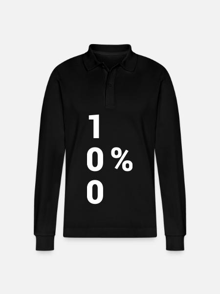 100% Hero - Stanley/Stella Unisex Bio-Langarm-Poloshirt Prepster - Schwarz