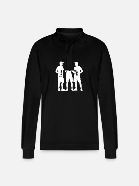 Party Team Group - Stanley/Stella Organic Unisex Long-Sleeved Polo Shirt Prepster - black