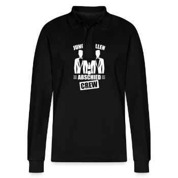 Junggesellenabschied Jga Crew - Stanley/Stella Unisex Bio-Langarm-Poloshirt Prepster - Schwarz - Vorne - Anna (173cm) & Nico (186cm)