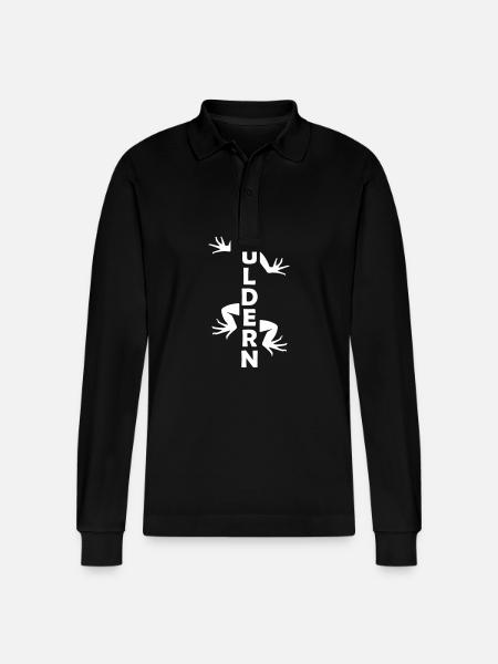 Bouldern, wie eine Echse - Stanley/Stella Unisex Bio-Langarm-Poloshirt Prepster - Schwarz
