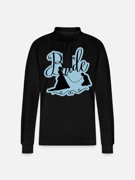 Team Bride Wedding Hen - Stanley/Stella Organic Unisex Long-Sleeved Polo Shirt Prepster - black