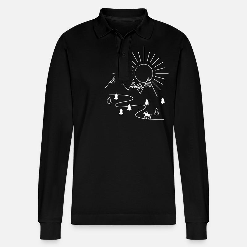 ausreiten - Stanley/Stella Unisex Bio-Langarm-Poloshirt Prepster - Schwarz