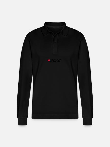 Unique Heart - Stanley/Stella Organic Unisex Long-Sleeved Polo Shirt Prepster - black