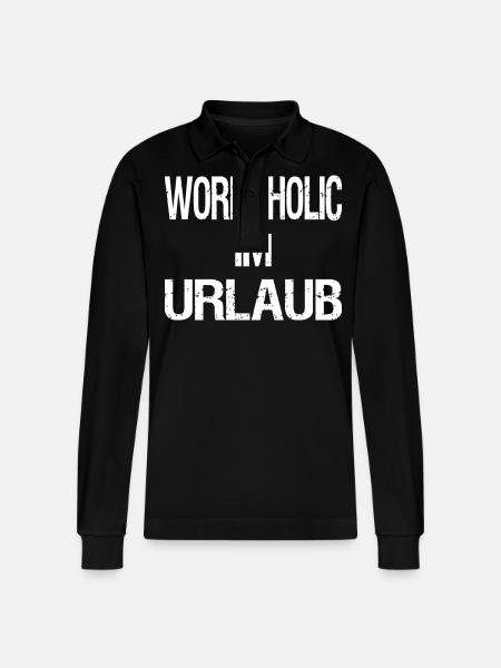 Workaholic on vacation - Stanley/Stella Organic Unisex Long-Sleeved Polo Shirt Prepster - black