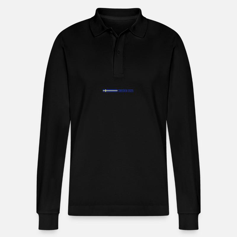 Schweden 2025 - Stanley/Stella Unisex Bio-Langarm-Poloshirt Prepster - Schwarz