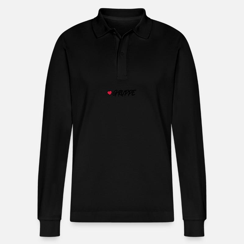 Heart group - Stanley/Stella Organic Unisex Long-Sleeved Polo Shirt Prepster - black