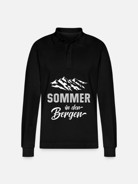 Summer in the mountains - Stanley/Stella Organic Unisex Long-Sleeved Polo Shirt Prepster - black