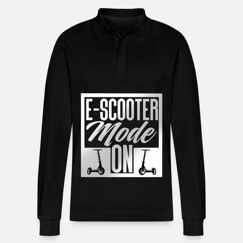 E Scooter Roller Elektroroller - Stanley/Stella Unisex Bio-Langarm-Poloshirt Prepster - Schwarz