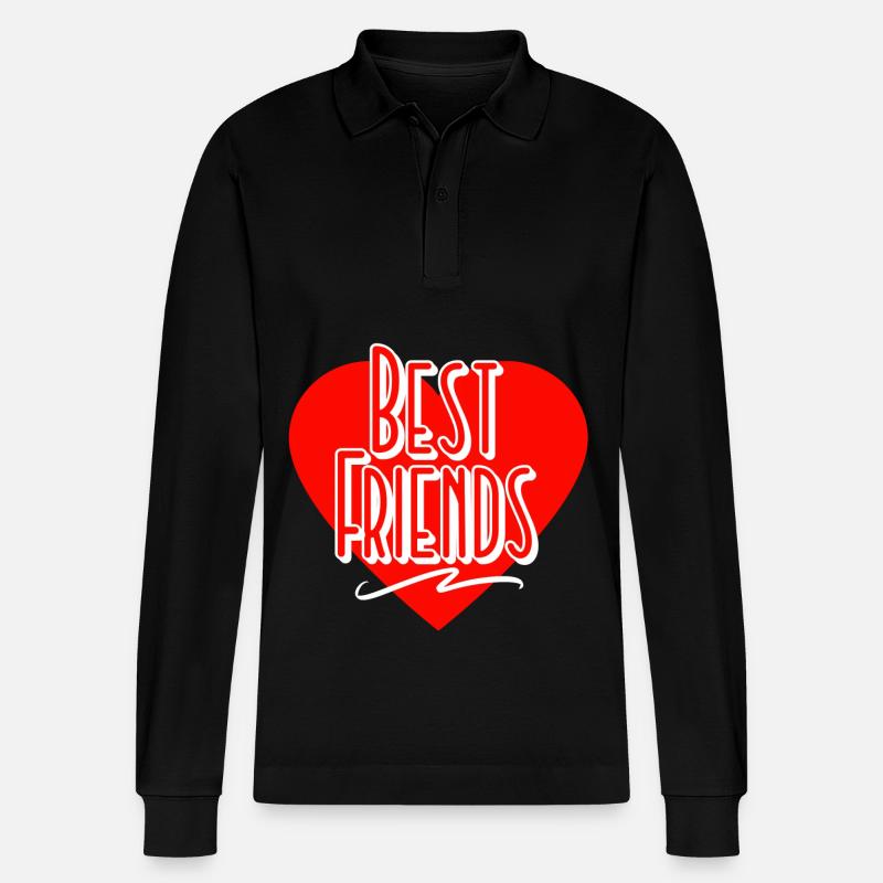 Beste Freunde - Stanley/Stella Unisex Bio-Langarm-Poloshirt Prepster - Schwarz
