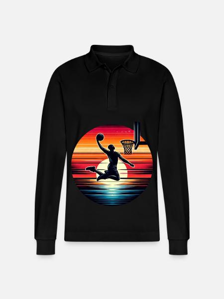 Basketball Basketballer - Stanley/Stella Unisex Bio-Langarm-Poloshirt Prepster - Schwarz
